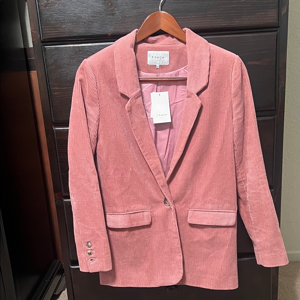 FRNCH Rose Pink Corduroy Blazer